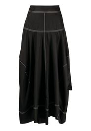 Lee Mathews Soho contrast-stitching cotton skirt - Nero