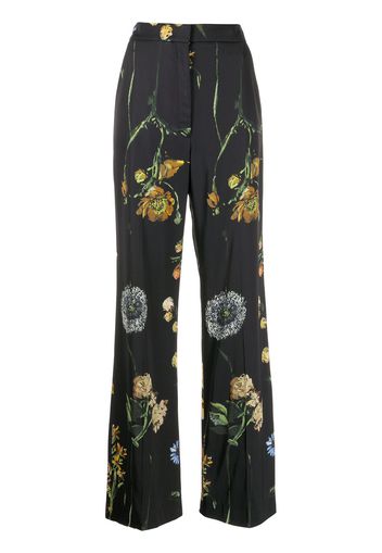 Lela Rose Maggie floral-print trousers - Nero