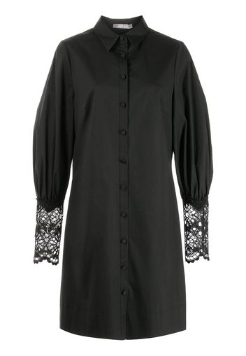 Lela Rose lace-cuff shirt dress - Nero