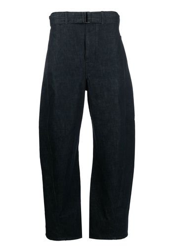 Lemaire Pantaloni dritti con cintura - Blu