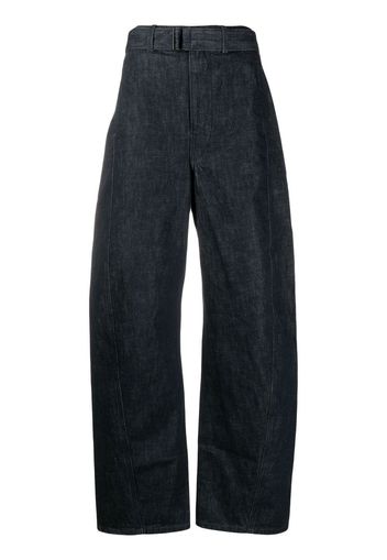 Lemaire Pantaloni dritti con cintura - Blu