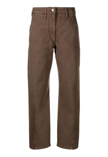 Lemaire cropped straight-leg trousers - Marrone