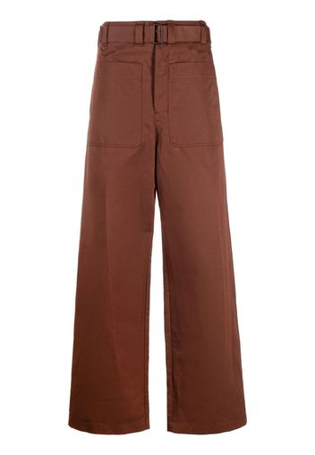 Lemaire high-waisted wide-leg trousers - Marrone