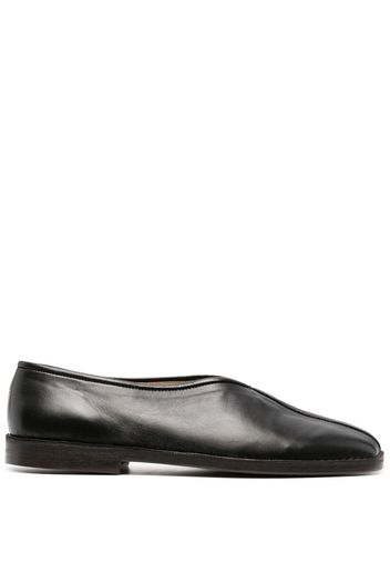 Lemaire 20mm square-toe piped leather loafers - Nero