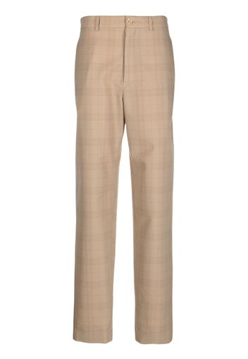 Lemaire check-print high-waisted trousers - Marrone