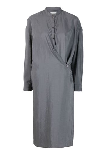 Lemaire Twisted officer collar shirtdress - Grigio