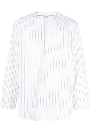 Lemaire stripe-print cotton shirt - Bianco