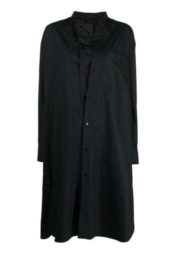 Lemaire band-collar cotton shirtdress - Nero