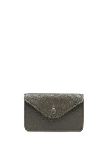 Lemaire logo-debossed pebbled leather wallet - Verde