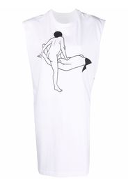 Lemaire x Tomaga printed sleeveless T-shirt dress - Bianco