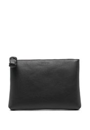 Lemaire logo-debossed leather clutch bag - Marrone