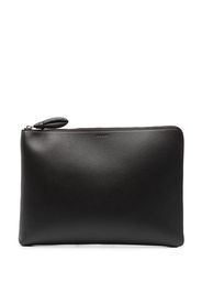 Lemaire logo-debossed leather laptop bag - Marrone