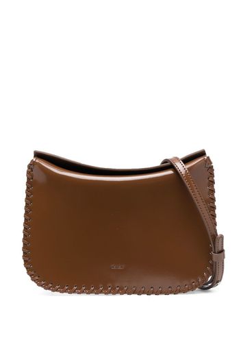 LEMELS debossed-logo leather shoulder bag - Marrone