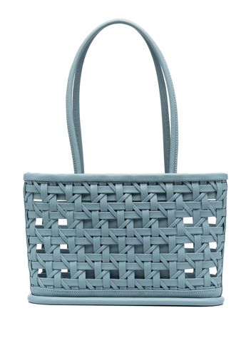 LEMELS interwoven leather tote bag - Blu