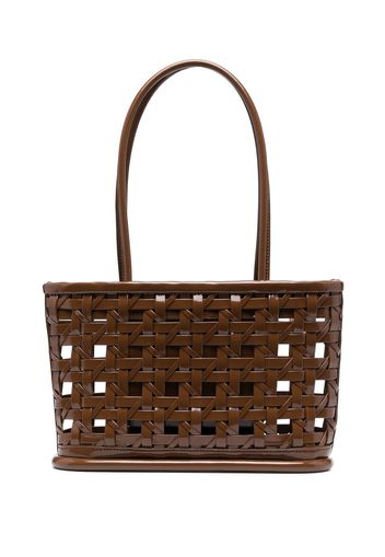 LEMELS interwoven leather tote bag - Marrone