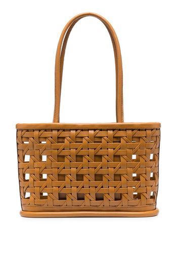 LEMELS interwoven leather tote bag - Marrone