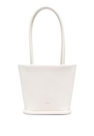 LEMELS debossed-logo leather shoulder bag - Bianco