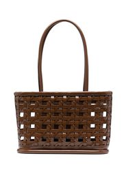LEMELS interwoven leather tote bag - Marrone