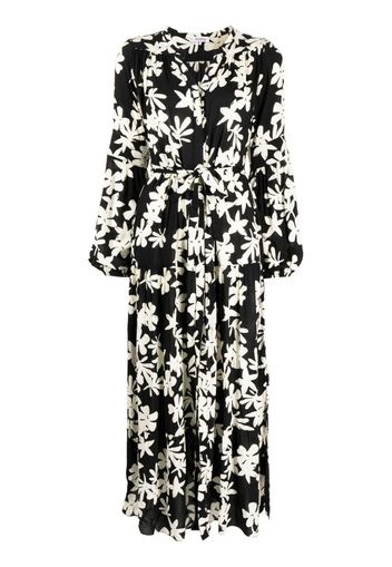 lemlem floral-print peasant dress - Nero