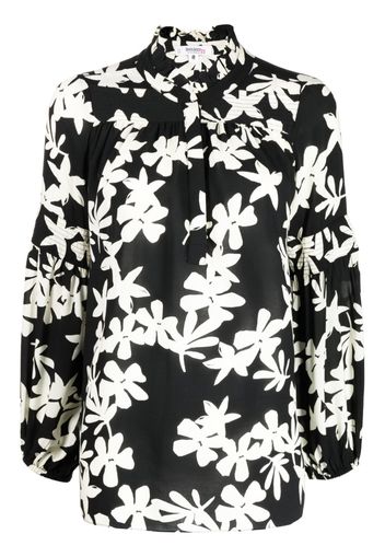 lemlem floral-print ruffled blouse - Nero