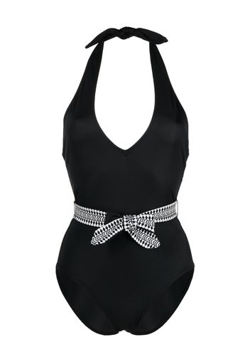 lemlem V-neck belted swimsuit - Nero