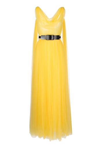 Leo Lin Juno draped floor-length dress - Giallo