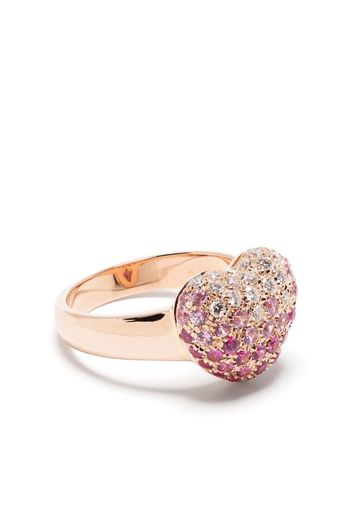 LEO PIZZO Anello in oro rosa 18kt con diamanti e zaffiri