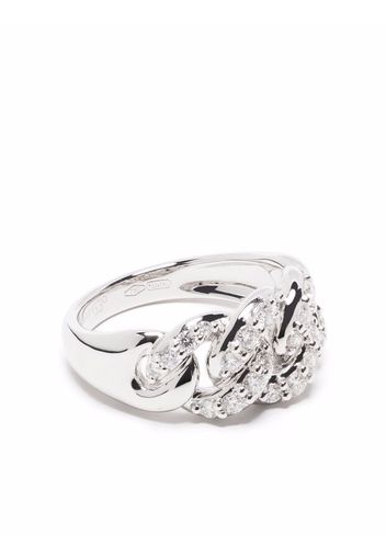 LEO PIZZO 18kt white gold Gourmette diamond ring - Argento