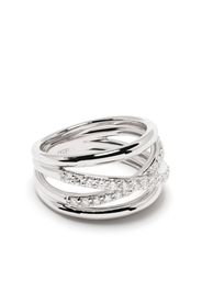 LEO PIZZO Anello Waves in oro bianco 18kt con diamanti - Argento