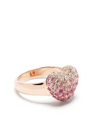 LEO PIZZO Anello in oro rosa 18kt con diamanti e zaffiri