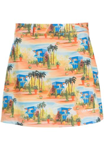 Les Benjamins graphic-print mini skirt - Multicolore