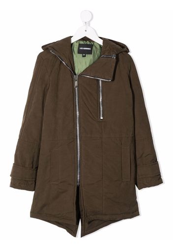 LES HOMMES KIDS zipped hooded parka - Verde