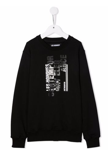 LES HOMMES KIDS logo-print sweatshirt - Nero