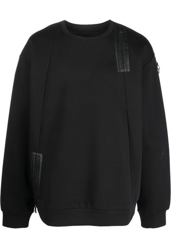 LES HOMMES crew-neck zip-detail sweatshirt - Nero