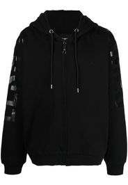 LES HOMMES logo-print zip-up hoodie - Nero