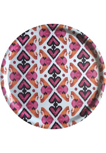 Les-Ottomans Ikat wooden tray - Rosa