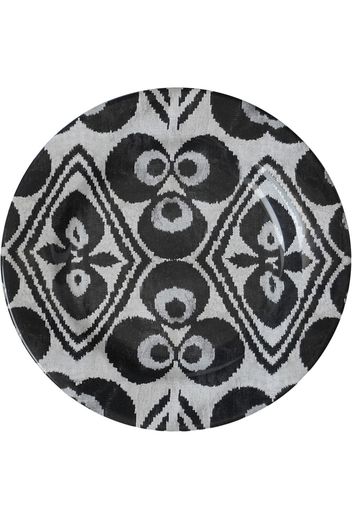 Les-Ottomans Piatto di ceramica Ikat (28cm) - Bianco