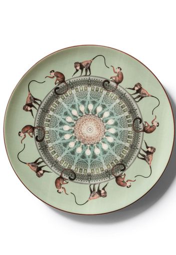 Les-Ottomans Constantinopoli monkey-print porcelain plate (28cm) - Verde