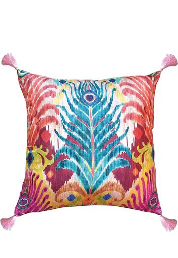 Les-Ottomans peacock feather silk cushion - Rosa