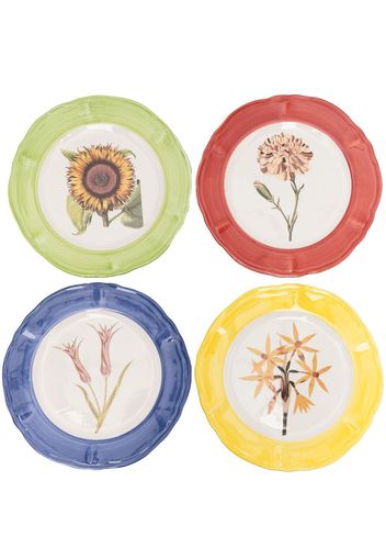 Les-Ottomans x Browns 4 piece floral-print plates - Bianco