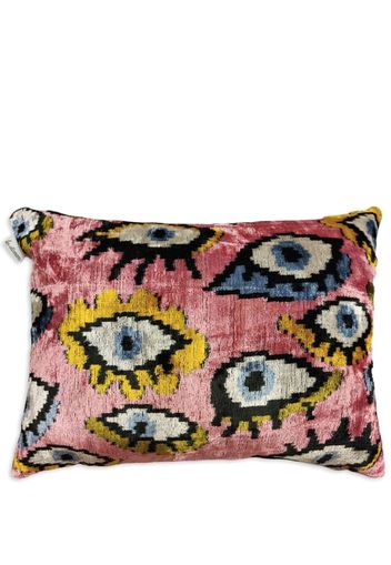 Les-Ottomans eye-motif velvet cushion - Rosa