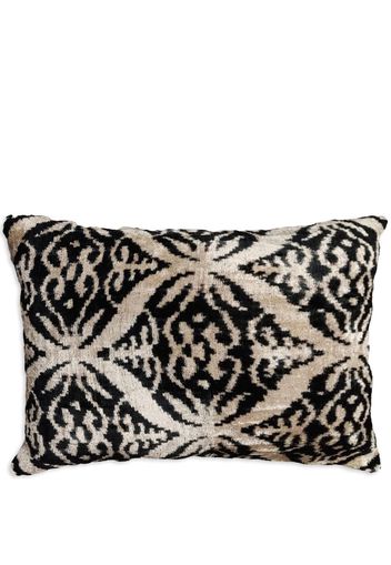 Les-Ottomans patterned silk-velvet cushion - Nero