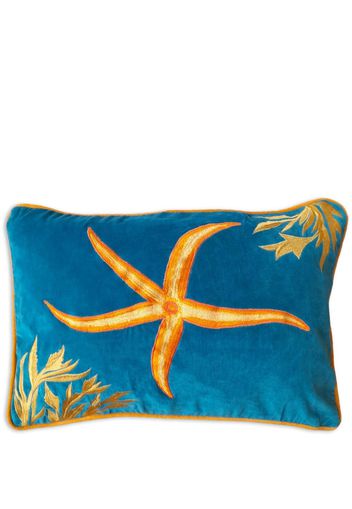 Les-Ottomans Starfish embroidered cushion - Blu