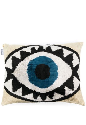 Les-Ottomans jacquard silk velvet cushion - Toni neutri