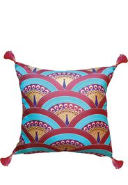 Les-Ottomans peacock-print silk cushion - Rosa