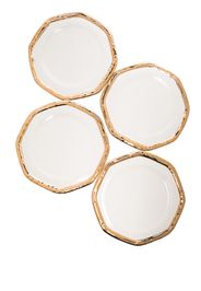 Les Ottomans Set di quattro piatti in ceramica Bamboo (27cm) - Bianco