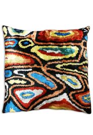 Les-Ottomans silk velvet-effect cushion - Nero