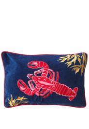 Les-Ottomans Cuscino Rock Lobster con ricamo - Blu