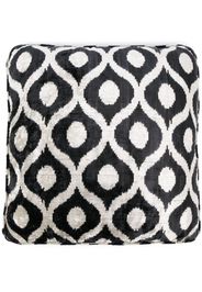 Les-Ottomans jacquard silk velvet cushion - Nero