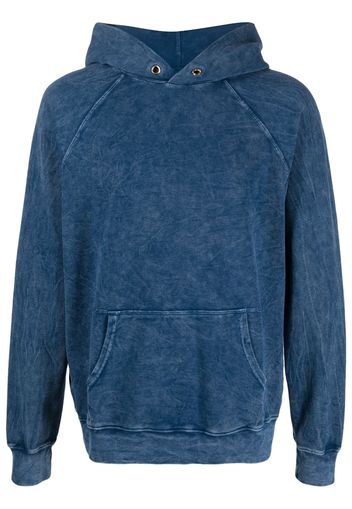 Les Tien crinkled-effect long-sleeved hoodie - Blu